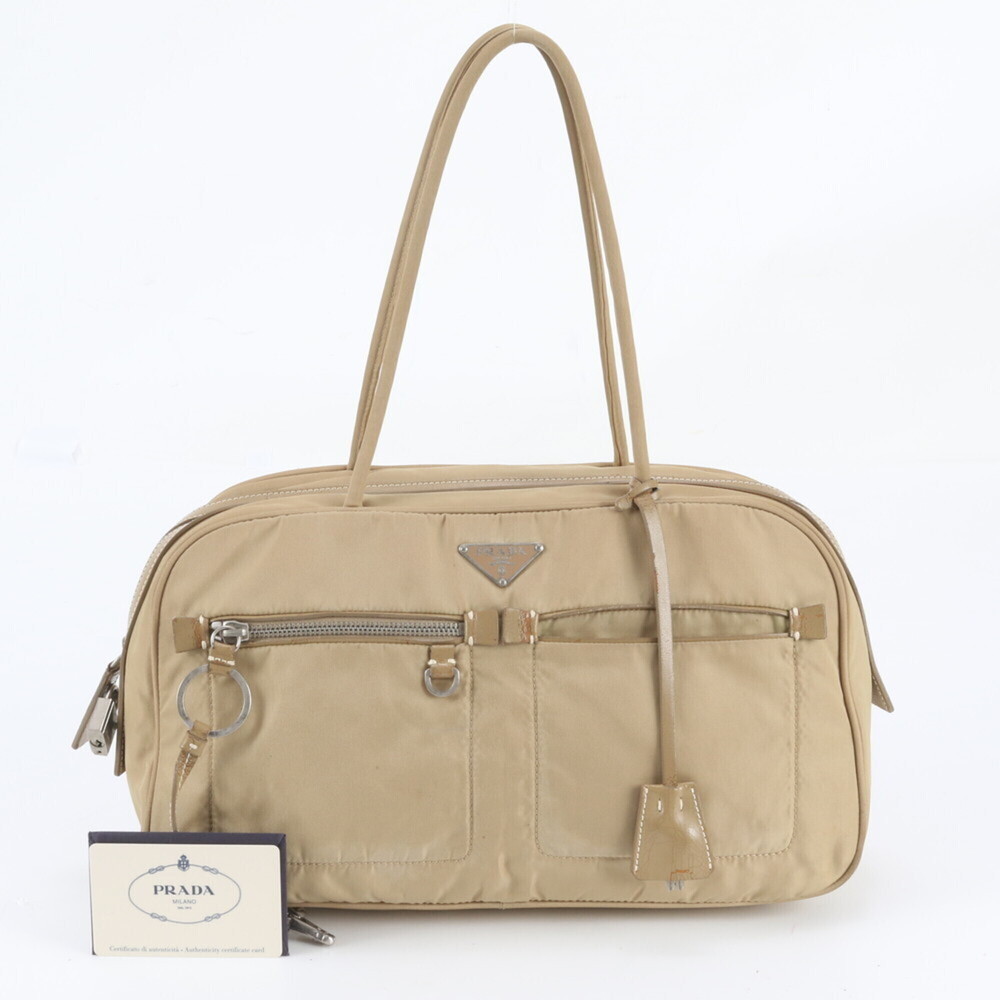 Prada Tessuto Nylon Shoulder Bag with Triangle Logo (BR1553) - Women's Guaran...